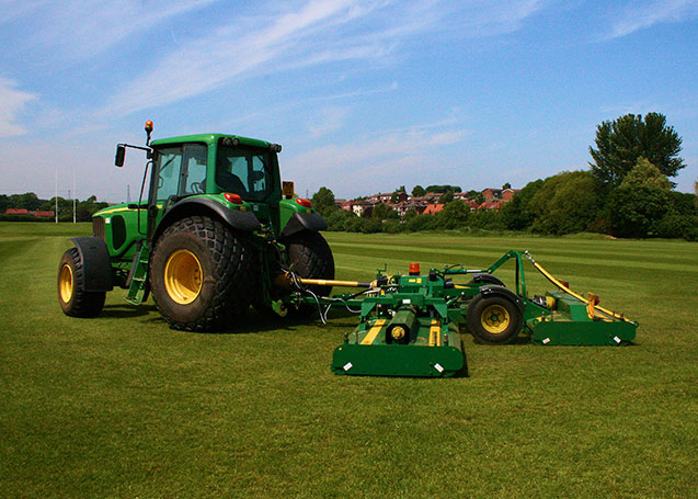 machine block grass