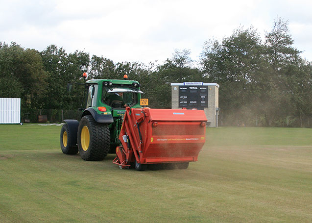 scarifying machine on pitch