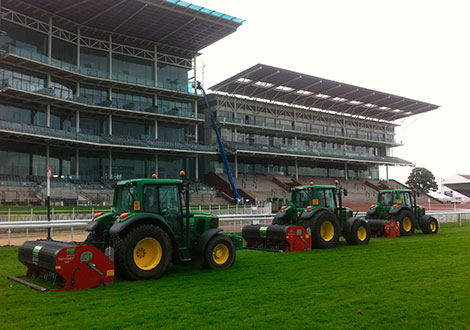 ground aeration on pitch